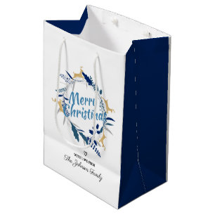 Elegante Golden Rentier Weihnachtsfeier Mittlere Geschenktüte