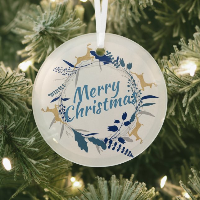 Elegante Golden Rentier Weihnachtsfeier Ornament Aus Glas (InSitu)