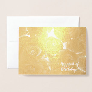 Elegante Golden Rose Geburtstagskarte Folienkarte