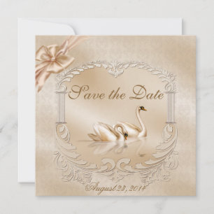 Elegante Golden Swans Formal Save the Date