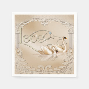 Elegante Golden Swans Serviette