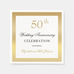 Elegante goldene 50. Hochzeitstag-Feier Serviette