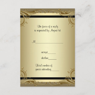 Elegante Goldene 50. Hochzeitstag-Party-RSVP RSVP Karte