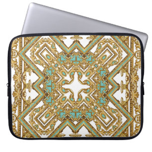 Elegante goldene Barock-, Dekorationsdesign. Laptopschutzhülle