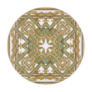 Elegante goldene Barock-, Ornament-Design. Schneidebrett