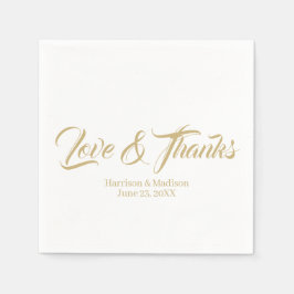 Elegante goldene benutzerdefinierte Skripte Liebe  Serviette