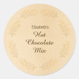 Elegante goldene Blätter Braune Weihnachts-Heiße-S Runder Aufkleber