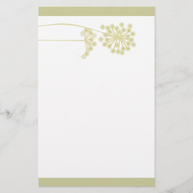 Elegante Goldene Blume Design Natur Briefpapier (Vorderseite)