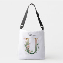 Elegante goldene Blumen-Buchstabe-U-Umhängetasche