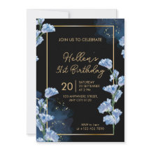 Elegante goldene Blumen-Einladung zum 31. Geburtst