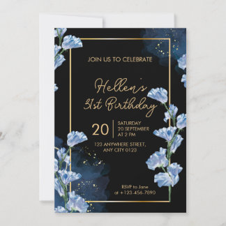 Elegante goldene Blumen-Einladung zum 31. Geburtst Einladung