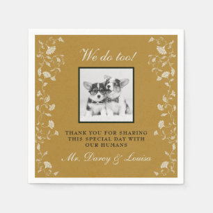 Elegante goldene Blumen-Hochzeit für Kinder und Ha Serviette