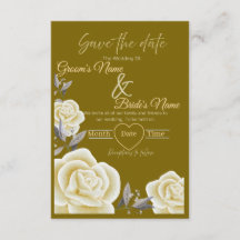 Elegante goldene Blumen-"Save-the-Date"-Hochzeit