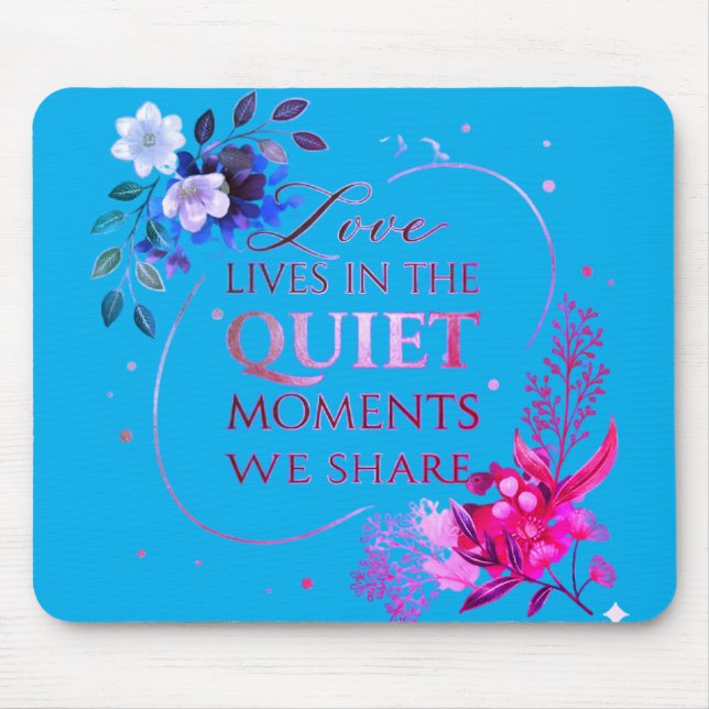 Elegante Goldene Blumen-Zitat-Kunst Mousepad (Vorne)
