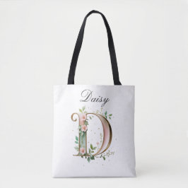Elegante Goldene Blumige Buchstabe D All-Over-Druc