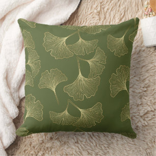 Elegante goldene botanische Blätter Kissen