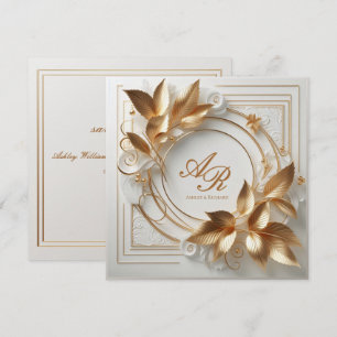 Elegante goldene botanische Hochzeit Save The Date