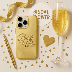 Elegante goldene Braut-Phone-Hülle mit Schriftzug iPhone 15 Pro Hülle