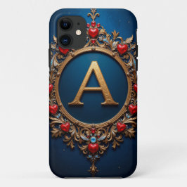 Elegante Goldene Buchstaben a Umgeben von Herzen Case-Mate iPhone Hülle