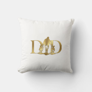 Elegante goldene DAD-Typografie mit Kinder-Kissen Kissen