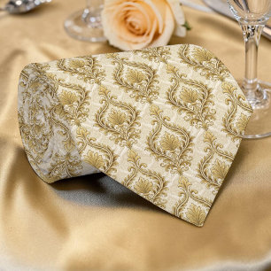 Elegante goldene Damast Krawatte nach Maß
