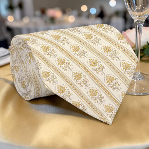 Elegante goldene Damast Krawatte nach Maß