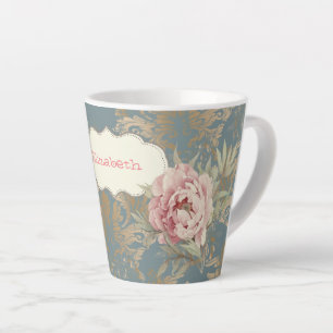 Elegante goldene Damaszener-Rosen Milchtasse