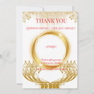 Elegante Goldene Dankeskarten auf Weiß Dankeskarte