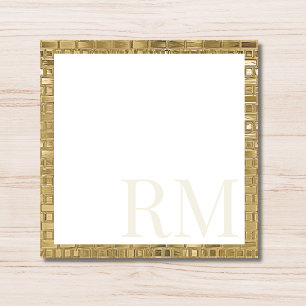 Elegante goldene dekorative Rand Initiale Monogram Mitteilungskarte