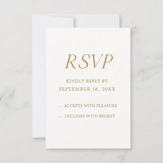 Elegante Goldene Digitale RSVP-Karte | Minimalisti RSVP Karte