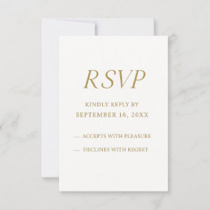 Elegante Goldene Digitale RSVP-Karte   Minimalisti RSVP Karte