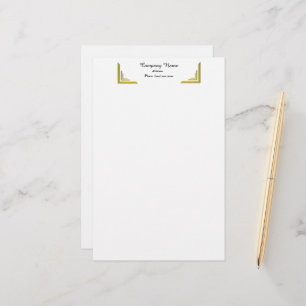 Elegante goldene Eckrand-Geschäftskorrespondenz Briefpapier