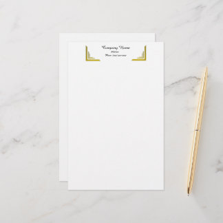 Elegante goldene Eckrand-Geschäftskorrespondenz Briefpapier