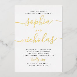 Elegante goldene, einfache, moderne Skriptbindungs Folieneinladung