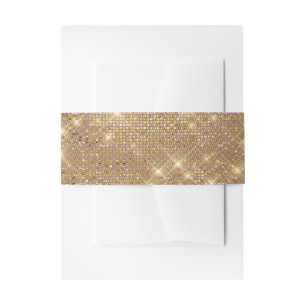 Elegante goldene falsche Glitter-Hochzeitseinladun Einladungsbanderole