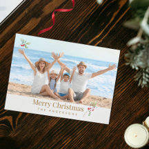 Elegante goldene Familienfoto-Weihnachtskarte