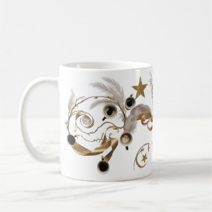 Elegante goldene Feder-Swirr-Kaffeekunst-Klassiker Kaffeetasse