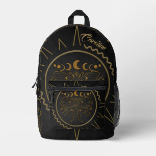 Elegante goldene Filigree Schmetterlinge. Bedruckter Rucksack