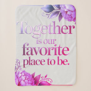 Elegante goldene Floralschrift Sherpadecke