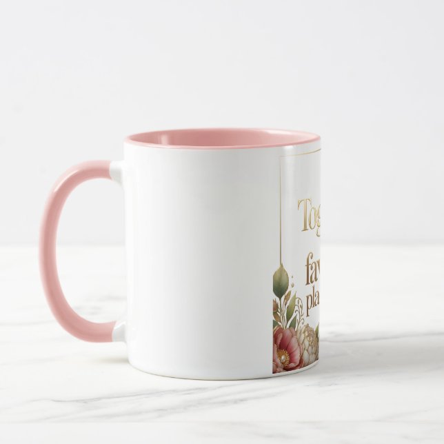 Elegante goldene Floralschrift Tasse (Links)