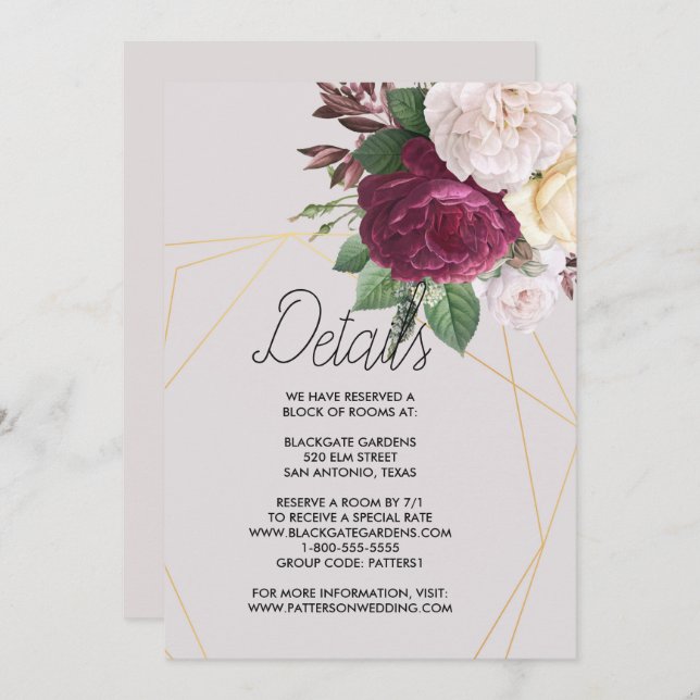 Elegante goldene geometrische Einladung (Vorne/Hinten)