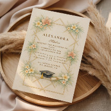 Elegante goldene geometrische florale Abschlussfei