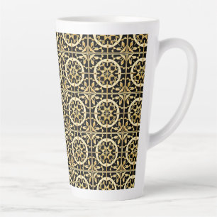 Elegante Goldene Geometrische Musterkunst Milchtasse