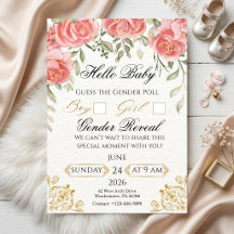 Elegante goldene Geschlechtsenthüllungsumfrage mit