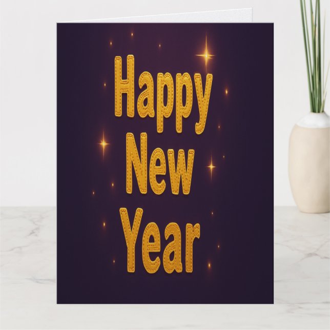 Elegante goldene gestickte Typografie stilvolle Pa Karte (Vorderseite)