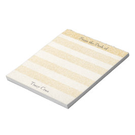 Elegante goldene gestreifte Notizen Notizblock