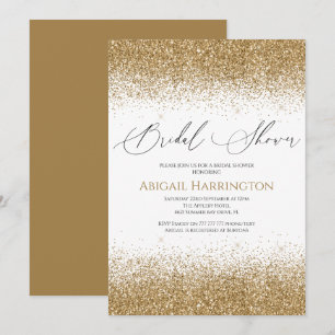 Elegante goldene Glitter-Einladung zur Brautparty Einladung