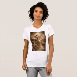 Elegante goldene Göttin mit Cherub T-Shirt