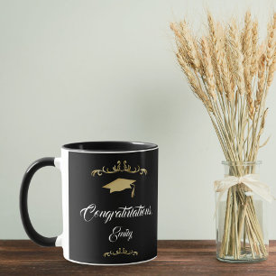 Elegante Goldene Gratulations-Abschluss Tasse