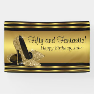 Elegante goldene High Heel Geburtstagsfeier Banner